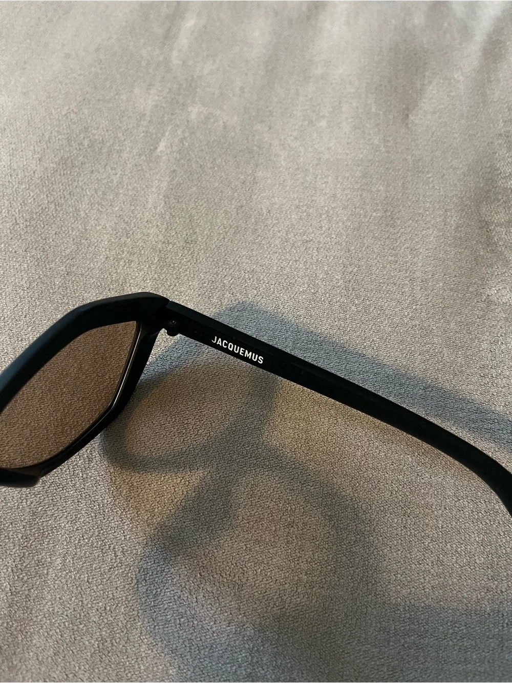 Jacquemus Black Frame Sunglasses with Brown Lenses
